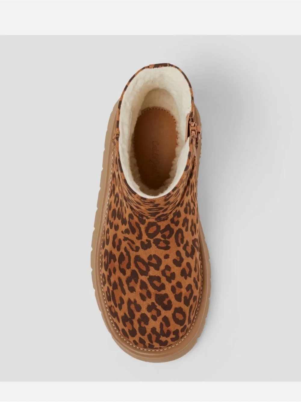 Girls' Honor Faux Suede Style Boots - Cat & Jack Leopard print Brown Size 13